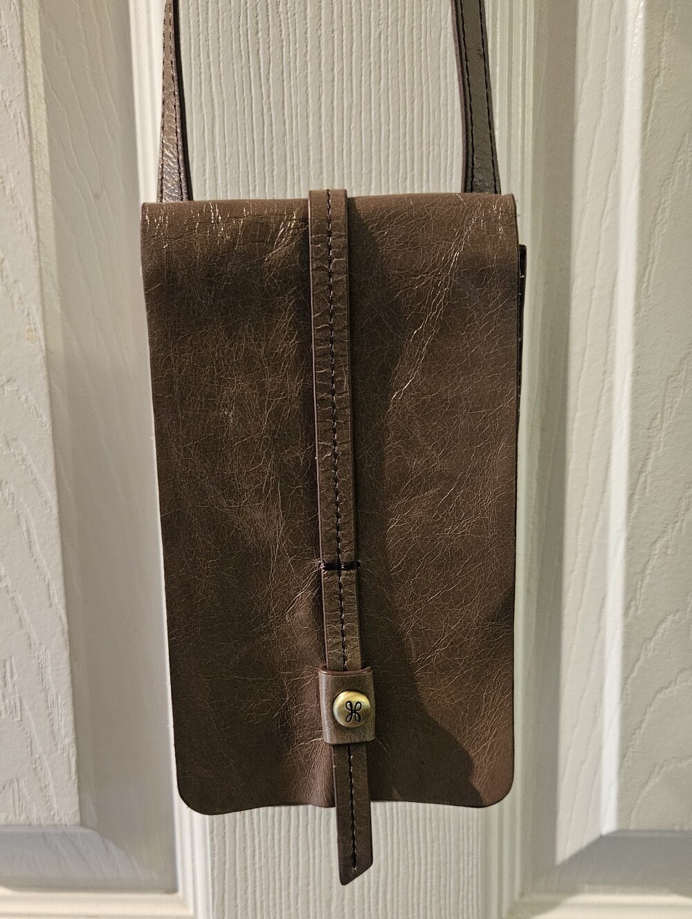 HOBO Brown Leather Crossbody Phone Bag
